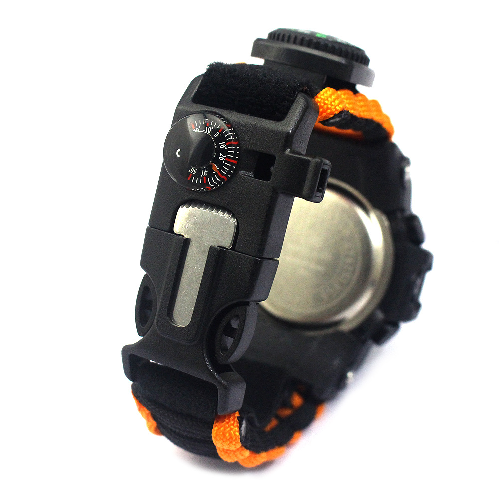 Outdoor Equipment Sports Men's Mountaineering Watch Multi-Functional Nylon Paracord South Needle Adjustable Watch Flint Watch