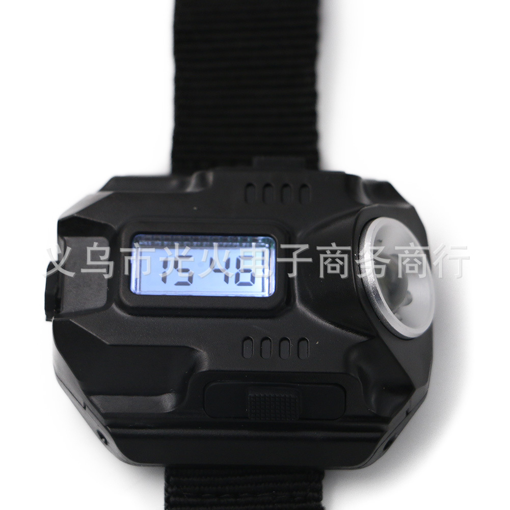 Led Wrist Light with Display Built-In Rechargeable Battery Hand-Mounted Flashlight Wrist Light