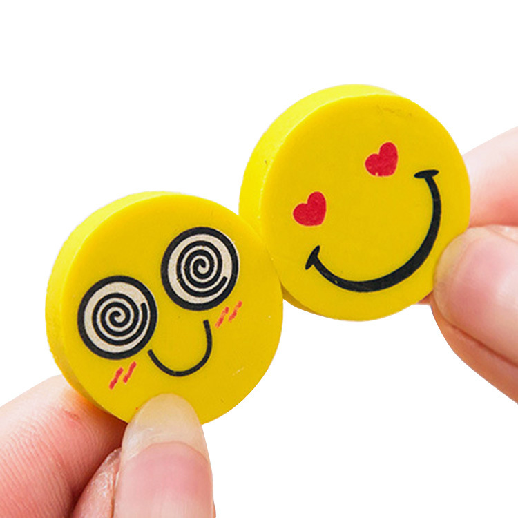 Eraser cartoon cute smiley face expression eraser children Primary School kindergarten stationery store gift prize