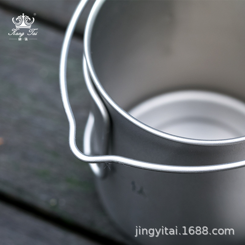 Titanium Camping Pot, Foldable Portable Tableware, Hook for Outdoor Travel, Titanium Pot, Multifunctional Water Cup, Portable