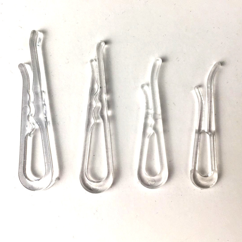 in stock clothing apparel packaging toothless shirt collar clip plastic transparent shirt clip underwear clip duckbill U-shaped