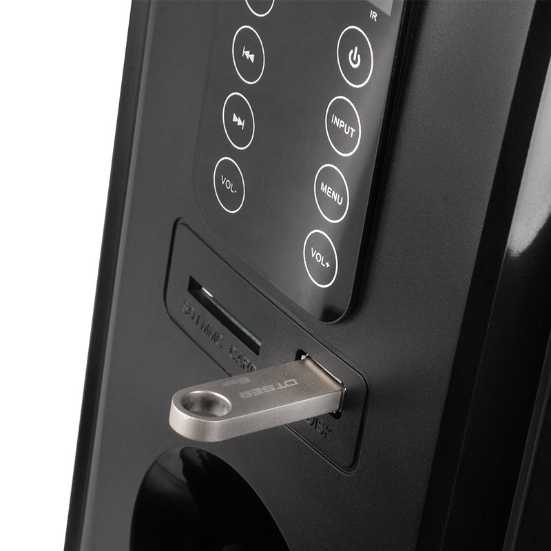 Goldpo H3811B Bluetooth 5.1 Home Theater Speaker Wooden Subwoofer Audio Full English Version with Remote Control