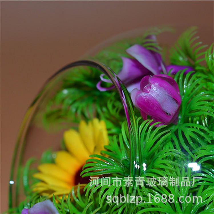 High borosilicate glass oblique vase micro landscape creative DI gamma fleshy hydroponic large and medium desktop ornaments vase