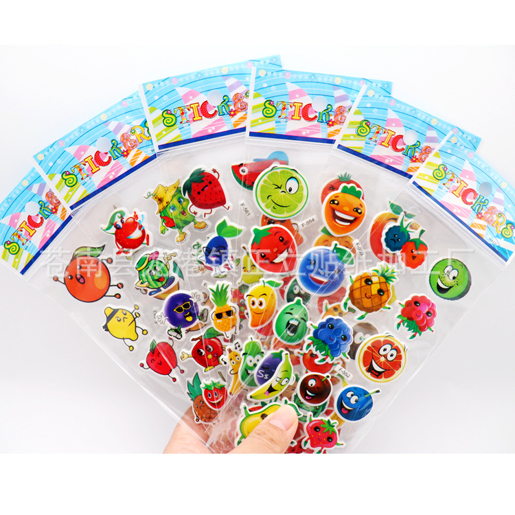 Factory direct children's cartoon cartoon stickers puzzle early education 3D concave-convex stereo stickers kindergarten reward bubble stickers