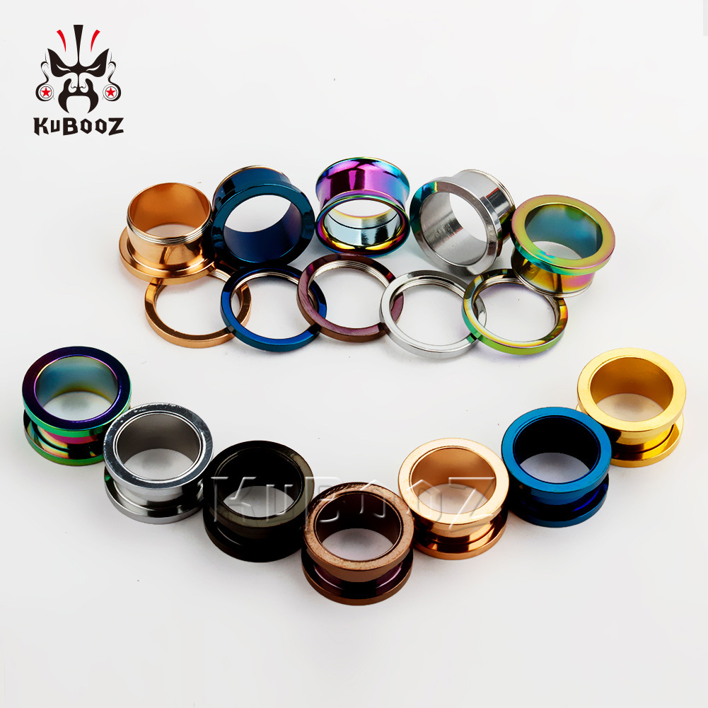 European and American Stainless Steel Ear Expansion Simple Basic Pulley Hole Expansion Earrings Piercing Jewelry Ear Expander Auricle Wholesale