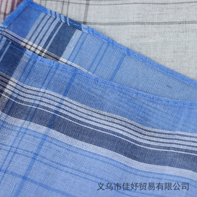 Cross-border e-commerce foreign trade best selling AliExpress explosion simple polyester cotton dark light color grid t-shaped handkerchief men