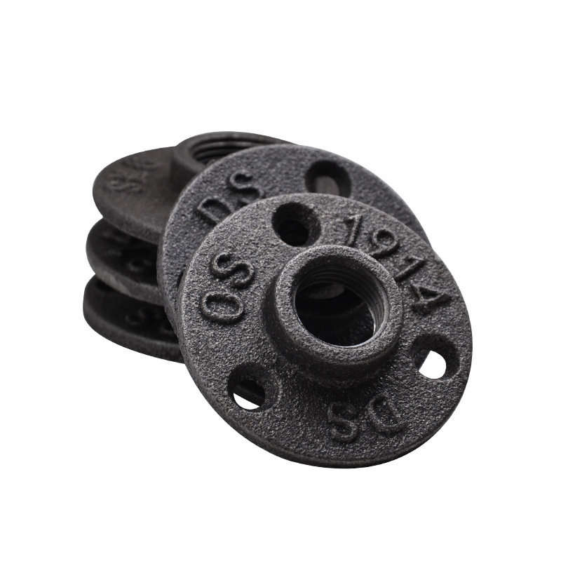 Cast Iron Flange Base Flange loft Retro Industrial Feng Shui Pipe Fittings Inner Wire Upper Wall Base Flange