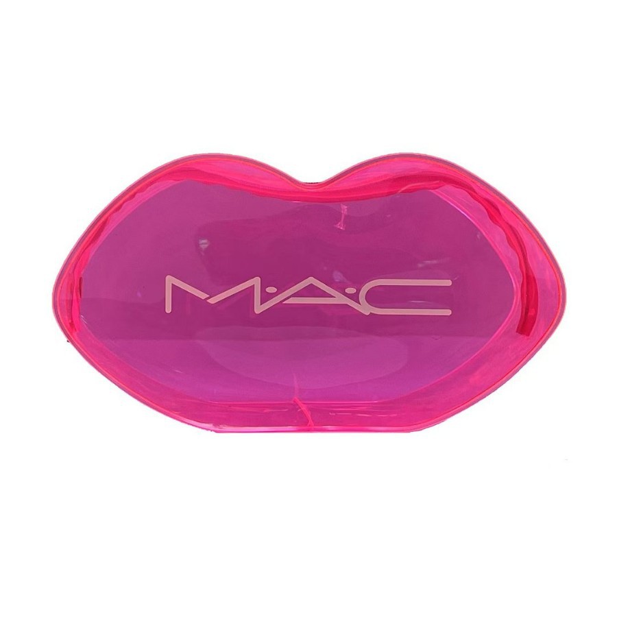 Mac Officially Licensed Lip Pvc Cosmetic Bag Portable Transparent Beauty Storage Bag Fashionable Makeup Tool Organizer Bag