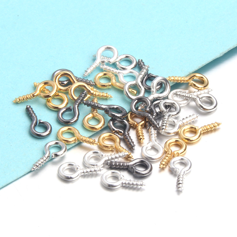 Гвозди с золотым и серебряным электропокрытием, винтовые аксессуары для подвесок, оптовая продажа