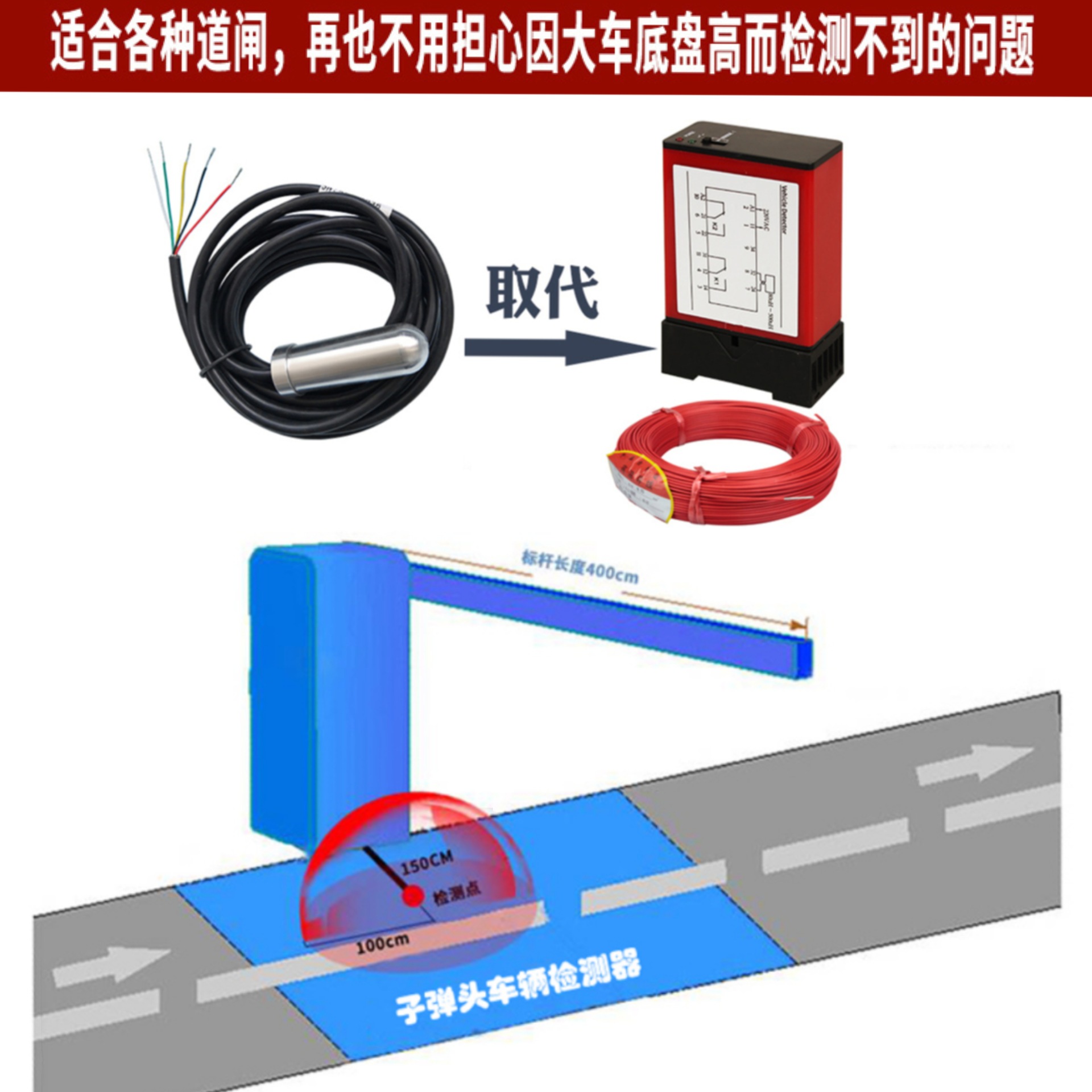Parking Lot Wireless Parking Space Vehicle Presence Detector, Barrier Gate Anti-Smash Ground Single-Channel Detector