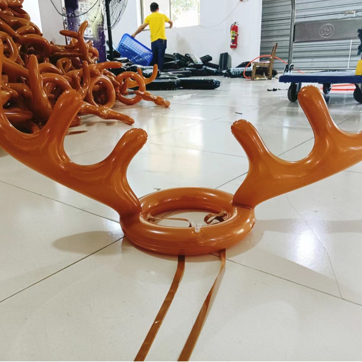 Cross Mirror in stock Christmas Inflatable Antler Throwing Ring Elk Horn Deer Head Ring Head Hoop Throwing Children's Ring Toy