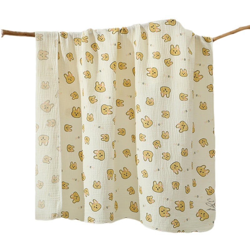 Wholesale Baby Colorful Cotton Wrap Single Summer Thin Crepe Baby Wrap Wrap Children's Bath Towel Newborn Delivery Room Swaddle