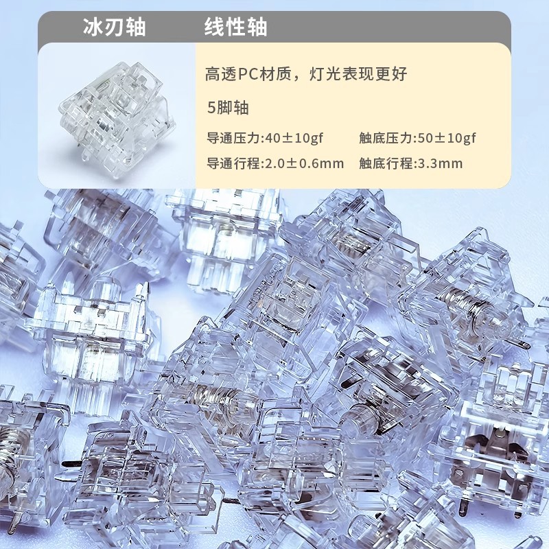 Cool Killer ледяная ось, высокопрозрачная, пятиконтактная, серебряная, полностью прозрачная, линейная ось