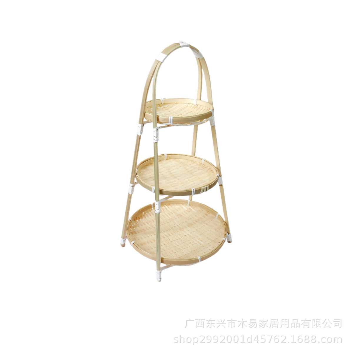 Bamboo Snack Fruit Basket, Cake Display Rack, Handmade Multi-Layer Storage Basket, Creative Bamboo Basket Ornaments