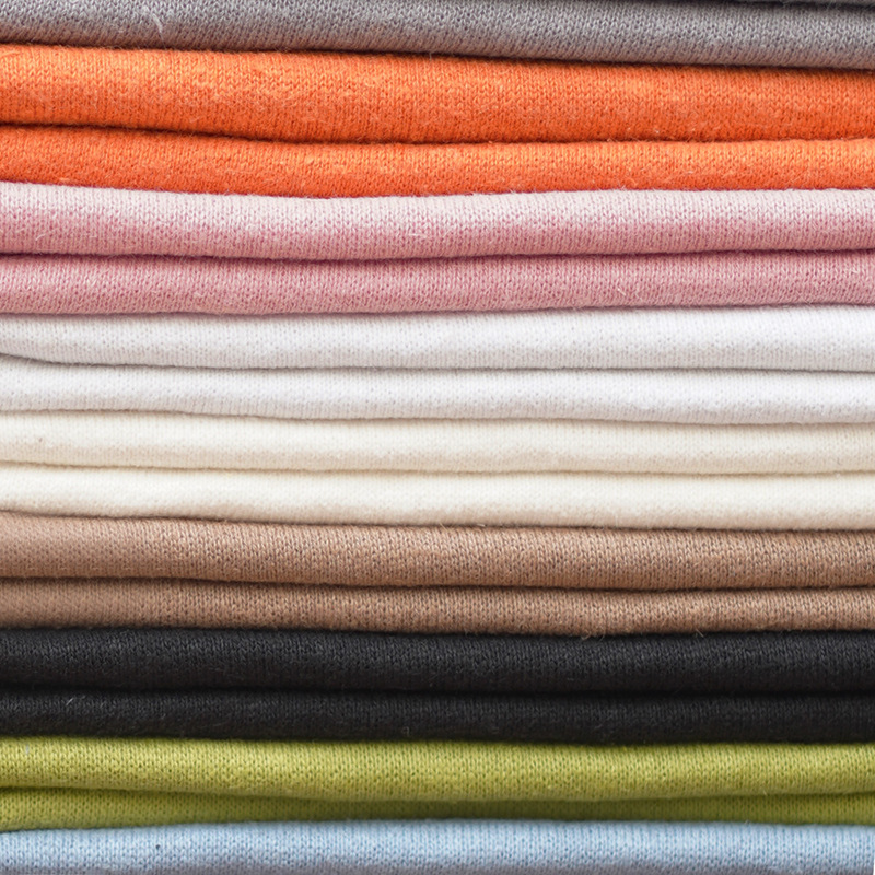 Spot hemp organic cotton fabric hemp cotton sweater 340g plus velvet hemp fabric autumn and winter sweater coat