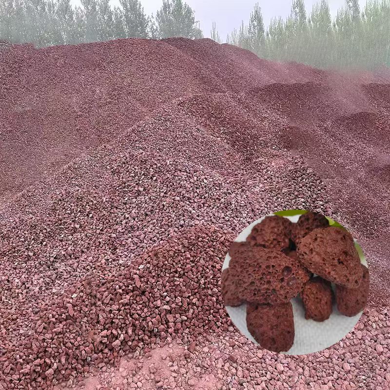 Оптовые производители вулканического камня, красный и черный вулканический фильтрующий материал для очистки воды, ландшафтного дизайна, декора аквариума, вулканический камень