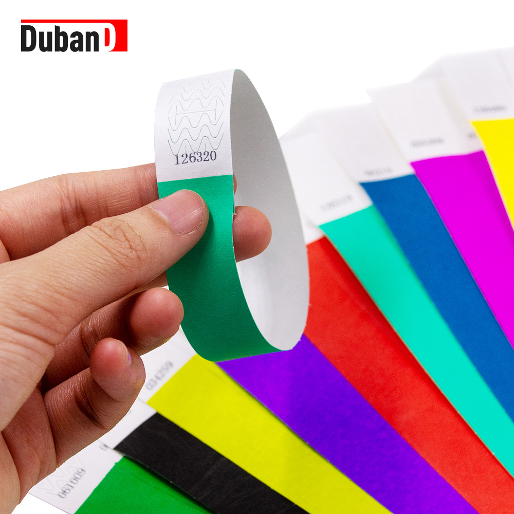 Tyvek Dupont Paper Disposable Bracelet Wristband Medical Waterproof Logo Wristband Amusement Park Ticket Paper Bracelet