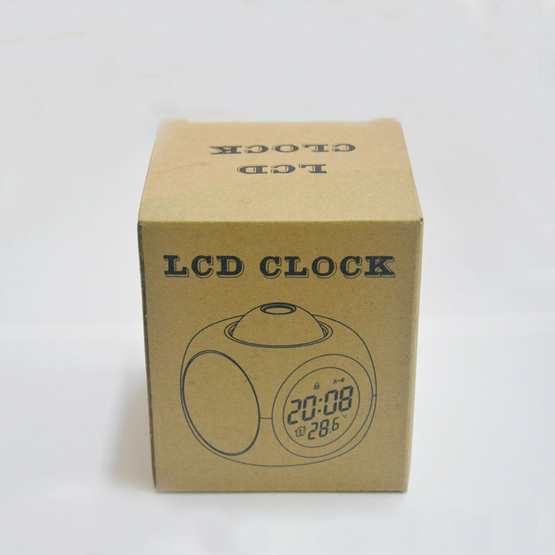 English Newspaper Clock Digital Projection Desktop Creative Digital Alarm Clock Time Projection 2028 Voice Broadcast Alarm Clock