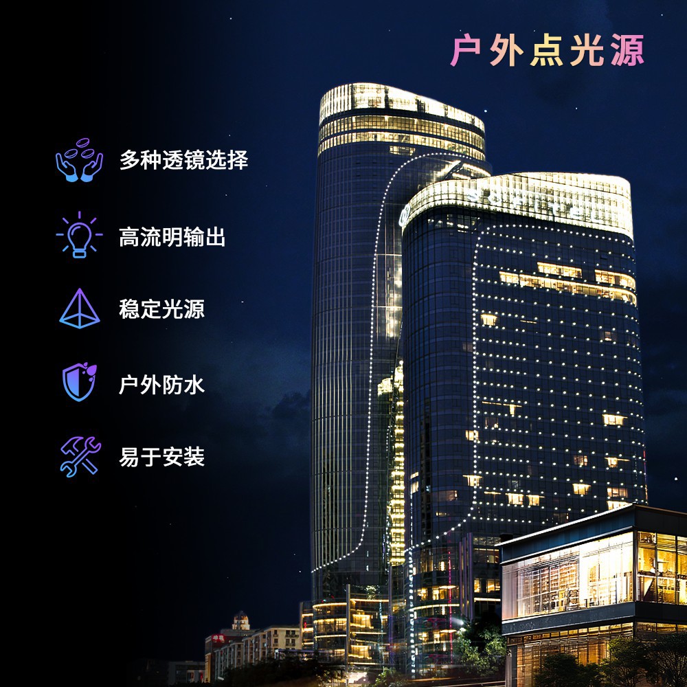 Factory Direct Sales Engineering Popular Rgb Rgbw Point Light Outdoor Waterproof Landscape Architectural Decoration Led Point Light