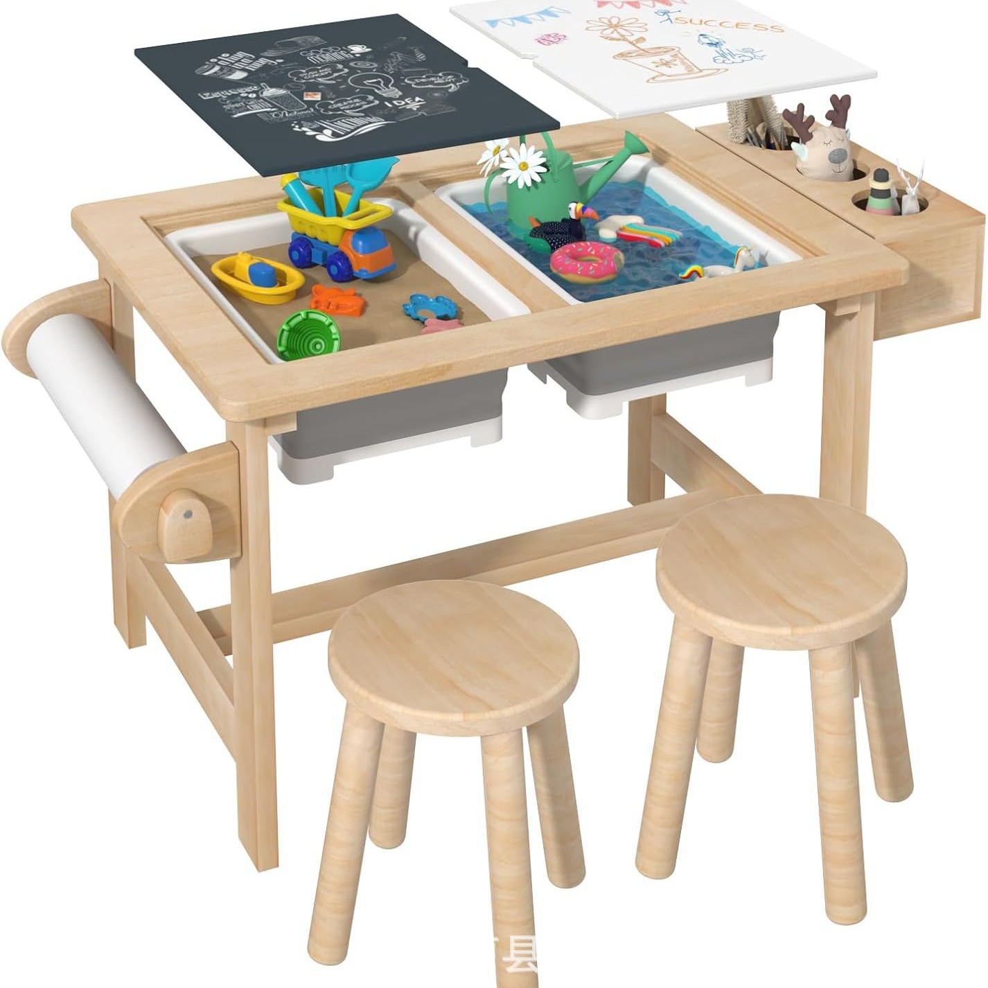Деревянный сенсорный стол для малышей Игры в помещении и на улице Песочный стол Образовательный стол и стул Многофункциональный игровой стол для малышей