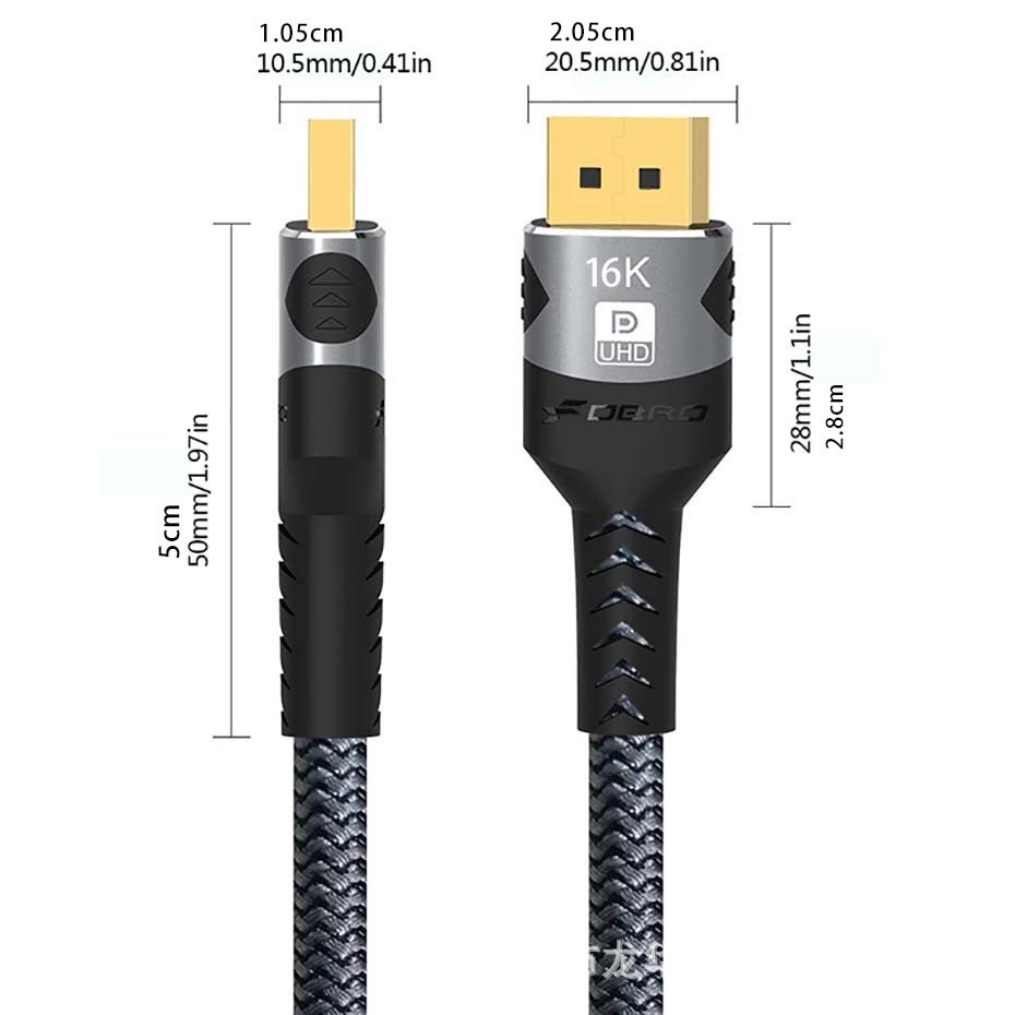 16Kdisplayport2.1@308K120Hz（Dsc)80Gbs Bandwidth Dp2.0 Cable Computer
