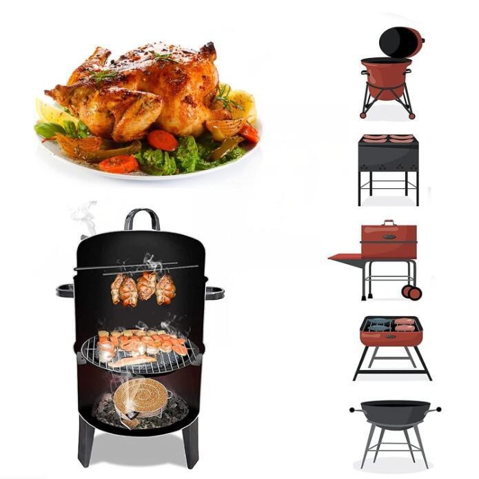 Cross-Border E-Commerce Hot-Selling Wood Chip Smoking Box Round Stainless Steel Cold Smoke Barbecue Smoking Basket Smoking Grid Tray