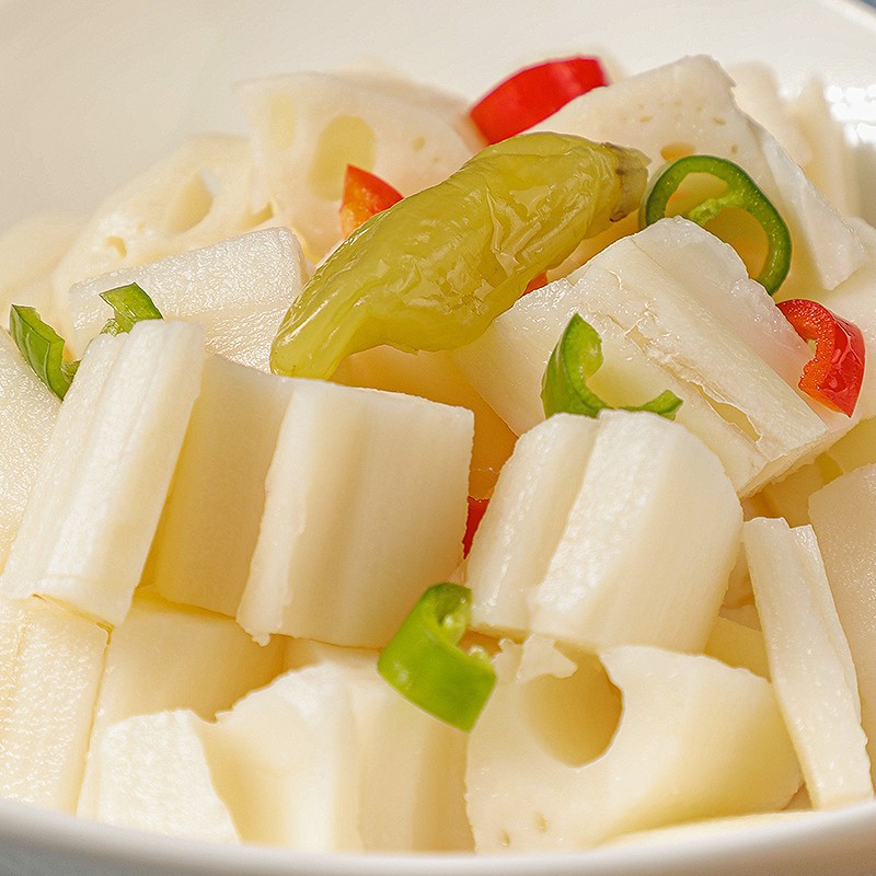 Huo Xiaosheng Pickled Pepper Fruit Lotus Root Cubes 400g Lotus Root Hotel Banquet Cold Dish Stir-Fry Specialty Catering Ingredient