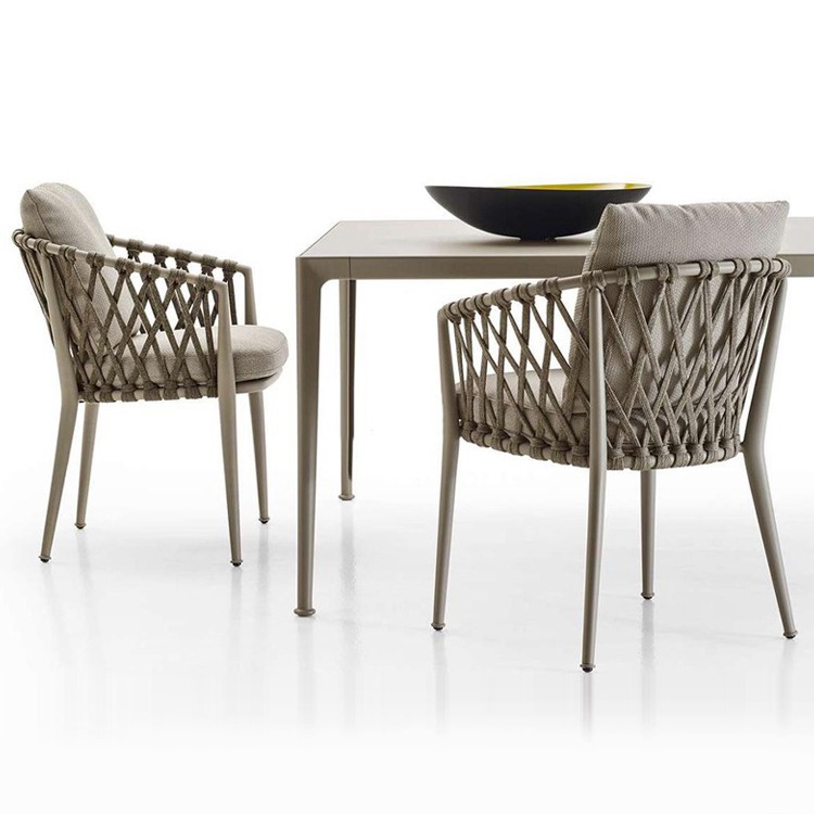 Factory wholesale outdoor rattan chair leisure balcony Hotel B & B courtyard terrace outdoor dining table and chair backrest rattan chair