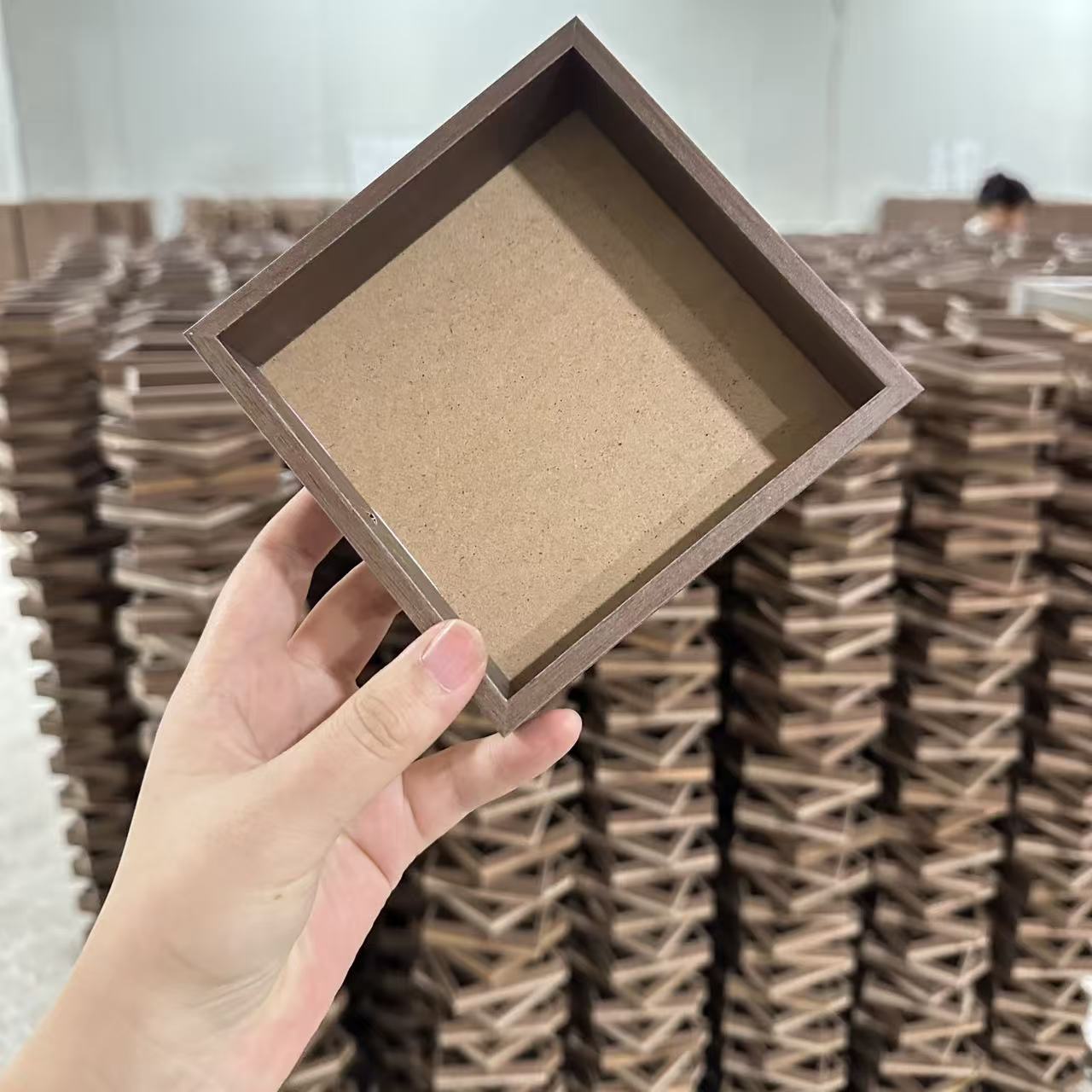 Прямые продажи ящика для ювелирных изделий из ореха, аксессуары, подставка для ювелирных изделий из ДСП с встроенным отсеком