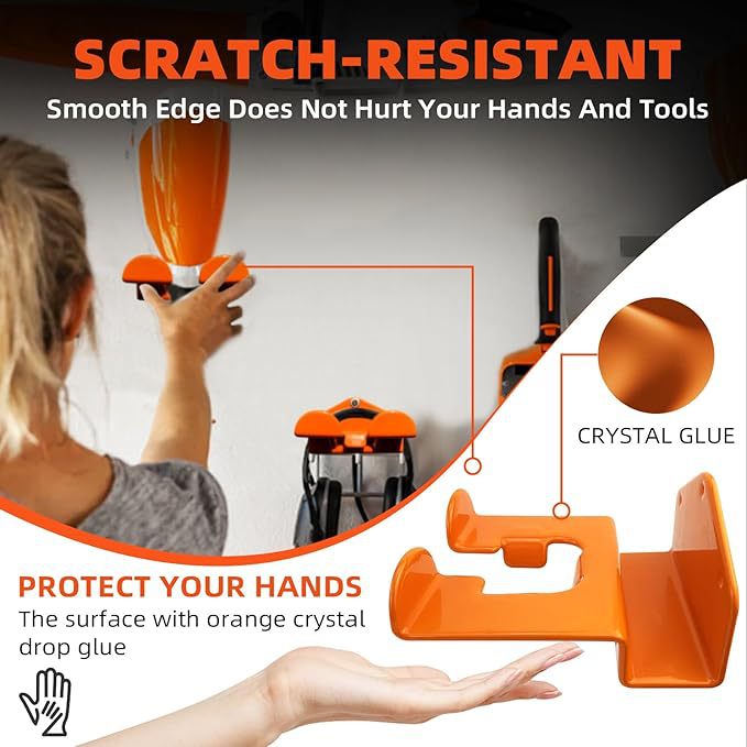 Wall Mounted Weed Trimmer Hanger, Heavy Duty Weed Trimmer Hooks for Garage, Garage Organization Storage Shed