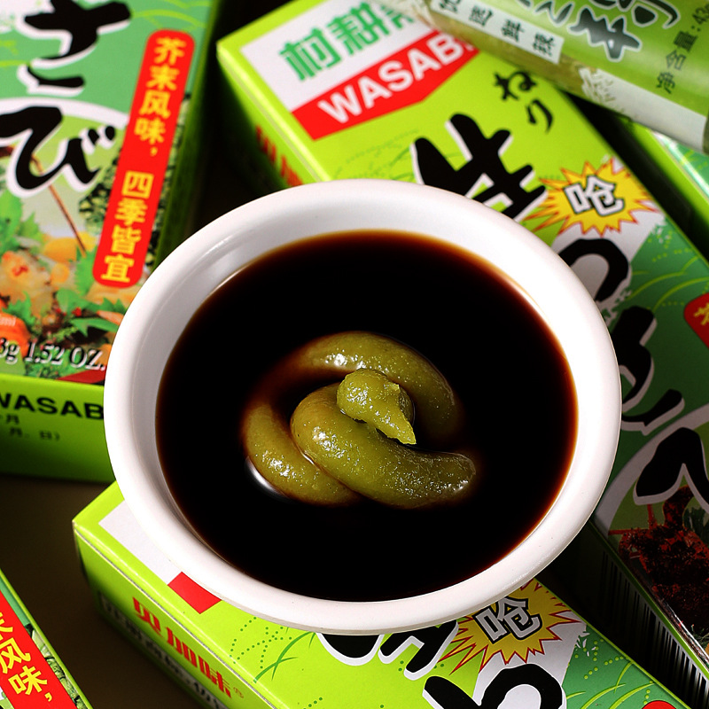 Mustard sauce mustard cream green mustard spicy Japanese cuisine mustard sushi seafood sashimi salmon 43g horseradish soy sauce