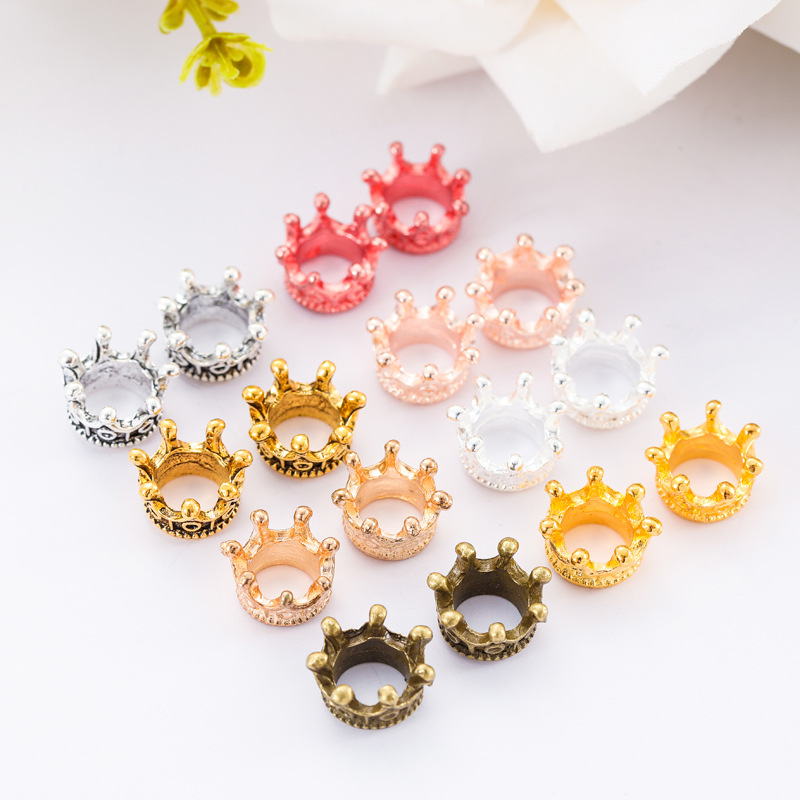 Handmade DIY Alloy Stereo Crown Jewelry Accessories Pendant Pendant Small Crown Necklace Bracelet String Accessories Material