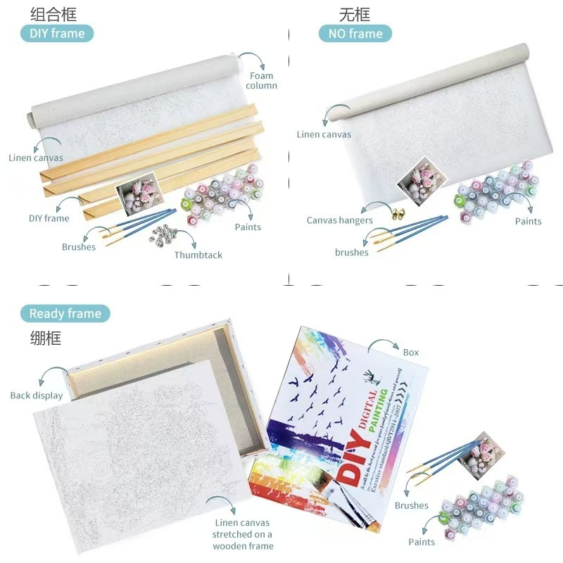 DIY Digital Oil Painting Diamond Painting Custom-Made Help Color Matching Help Wholesale Dropshipping Handmade Shop Night Market Cross-Border E-Commerce