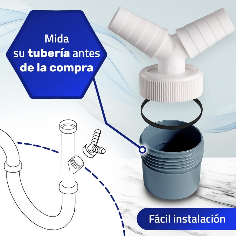 Washing machine drain tee two-in-one connector converter Y-shaped bifurcation sewer extension hose connector 40mm