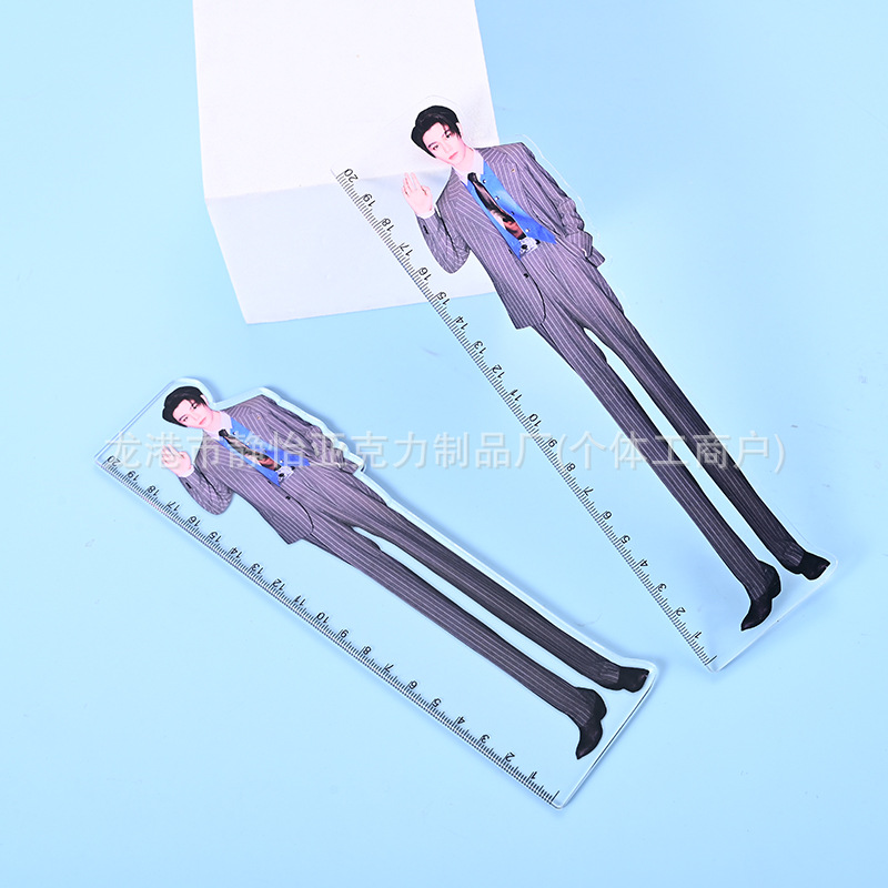 Acrylic Ruler Custom-Made with Celebrity Quirky Long Legs Design, Idol Support Merchandise, Student Gift Customization