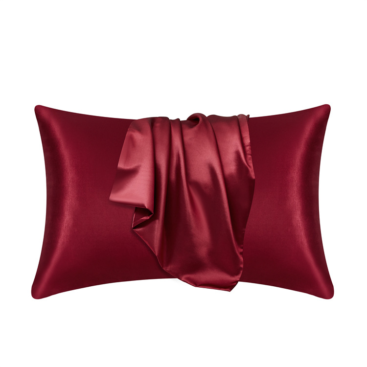 Cross-Border Export Pure Color Imitation Silk Pillowcase Pillowcase Satin Pillowcase Envelope Pillow Wholesale Pair