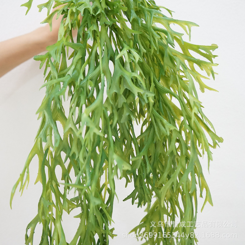 Simulated Antlers, Simulated Hanging Plants, Green Plants, Background Wall Decorations, Tropical Rainforest Ferns, Landscaping