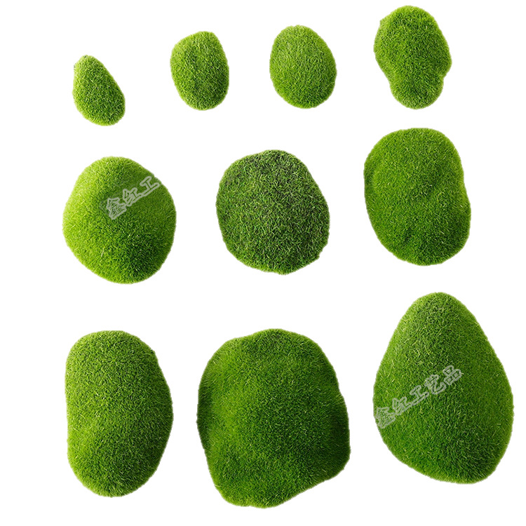 Simulated Moss Stone Delicate Flocking Ball Micro Landscape Layout Window Moss Stone Bonsai Placement Decoration