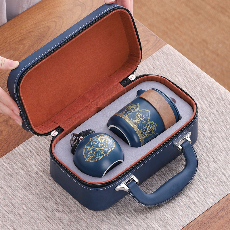 Комплект для путешествий чайный набор на улице один чайник три чашки с банками удобный Express Cup с печатью логотипа для ежегодной встречи компании церемония