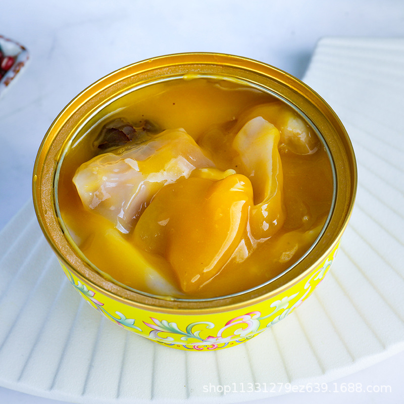 Small Golden Bowl Buddha's Wall Anchovy and Bird's Nest Soup with Scallops, Shredded Chicken, Black Truffle, and Abalone - Canned Seafood Delicacy 240g