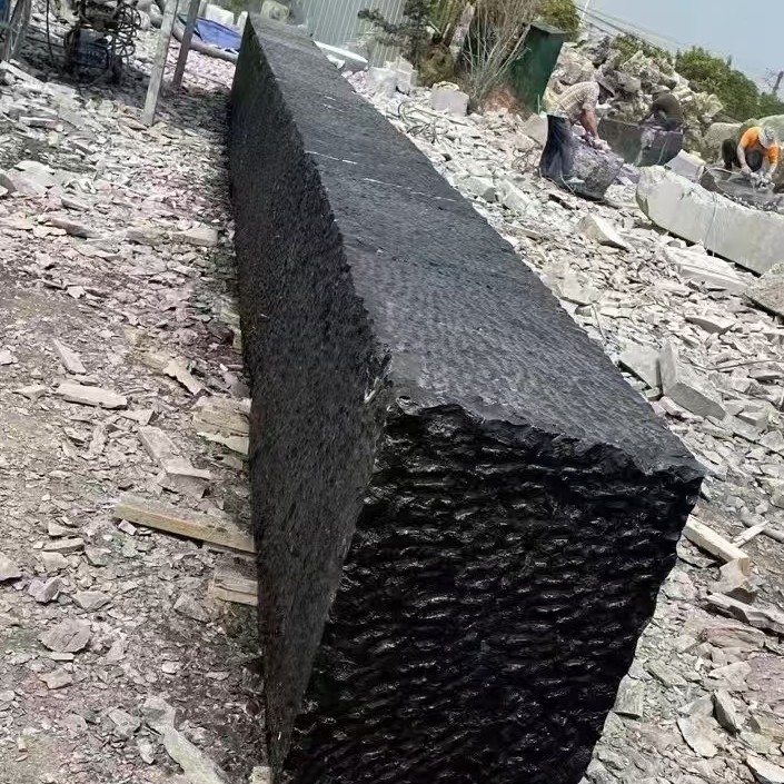 Customized Black Mountain Stone Landscape Stone Chinese Black Strip Stone