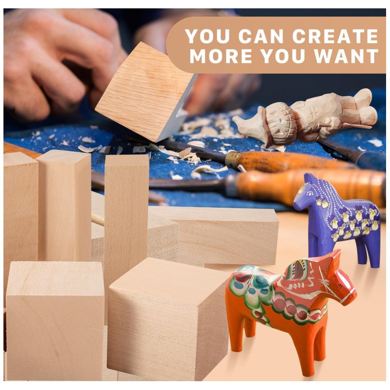 Cross-Border Basswood Square Basswood Strips DIY Materials Basswood Solid Wood Sheets Carved Basswood Blocks Solid Wood Retail