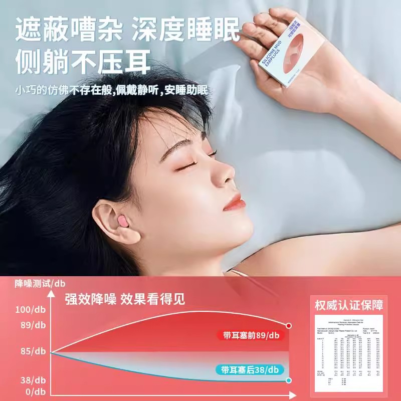 Silicone Earplugs for Sleeping, Special Anti-Noise and Soundproofing, Anti-Noise and Noise Reduction Artifact for Snoring at Night, Learning Mute and Noise Reduction Artifact