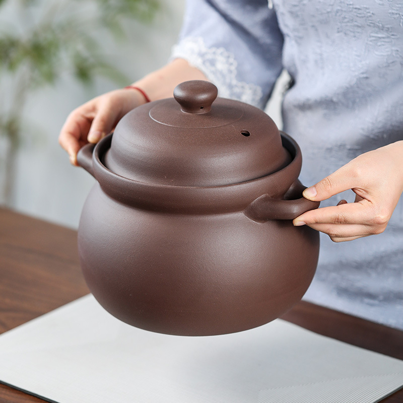 Wholesale Yixing Purple Clay Pot Soup Pot Stew Pot Household Chinese Gas Stove Open Flame Electric Ceramic Stove Natural Uncoated Unglazed