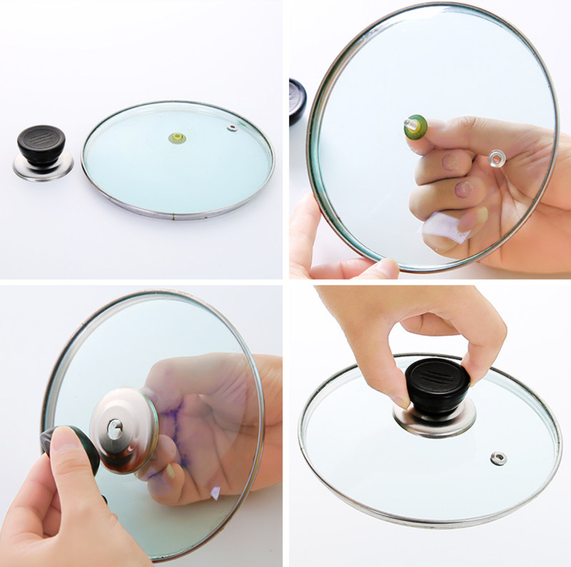 Replaceable Universal Pot Lid Handle Anti-scalding Pot Lid Handle Glass Pot Cap Kitchen Accessories Pot Cap Top Bead