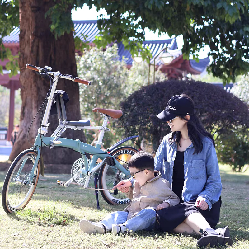 Parent-Child Bicycle with Gears for Children, Suitable for Girls, 5-Speed, Portable Outdoor Tandem Bike for Mothers and Children