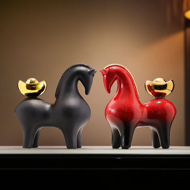 Now Rich Lucking Decoration New Chinese Living Room Entrance Wine Cabinet Office Desktop High-end Decoration Opening Gift