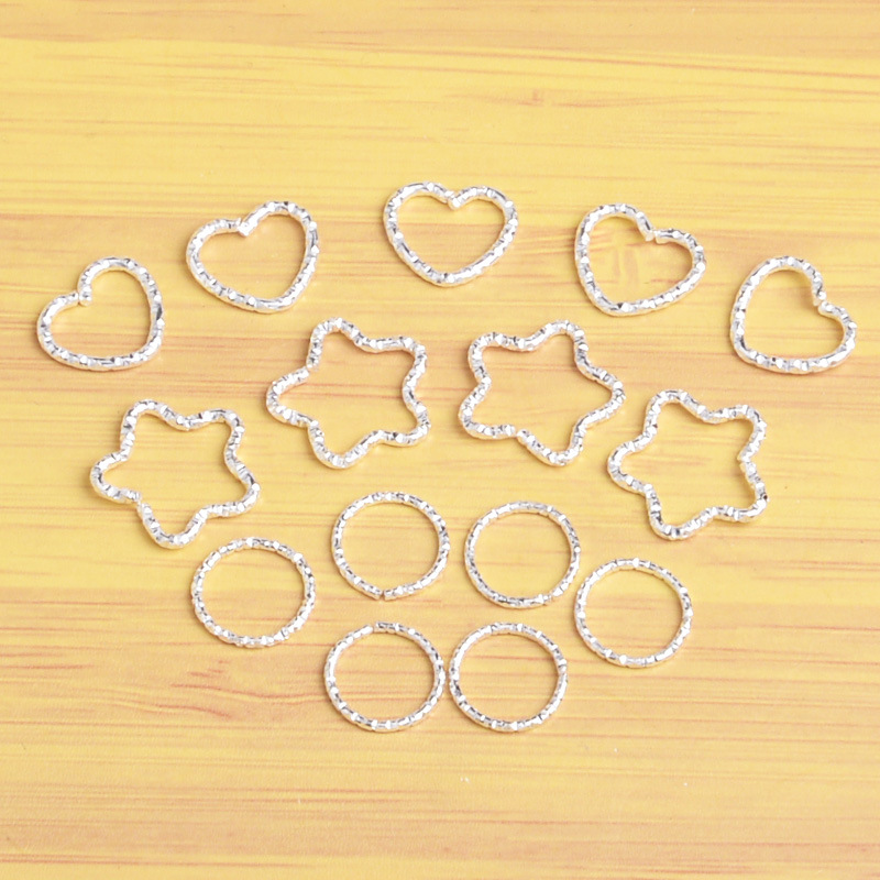 DIY ювелирные аксессуары тисненное одиночное кольцо тисненное соединительное кольцо пятиконечная звезда любовь закрученное кольцо соединительное кольцо ключевое