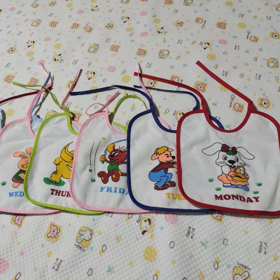 Foreign trade baby bib waterproof week bib