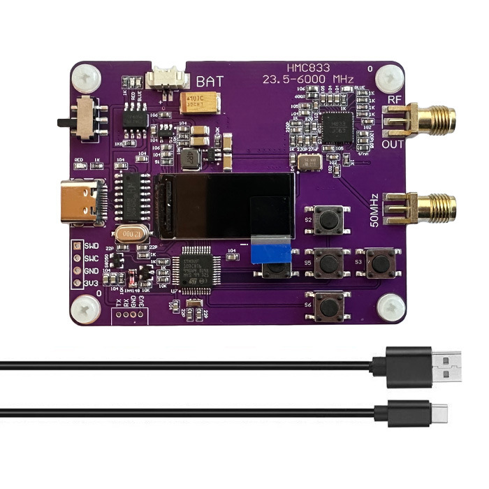 6ГГц RF сигнал генератор 23.5МГц-6000МГц версия с ключом OLED экраном HMC833